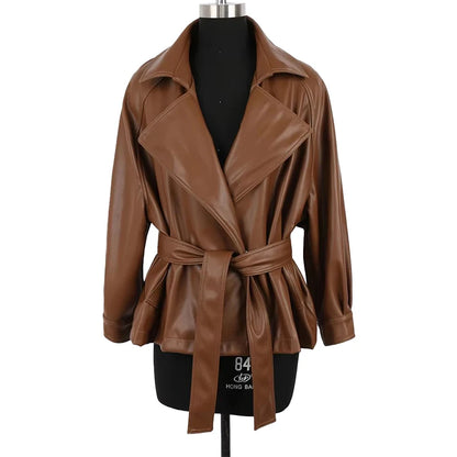 Fitted PU Leather Short Jacket