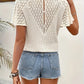 Beach Style Knitted V-Neck Lace Top