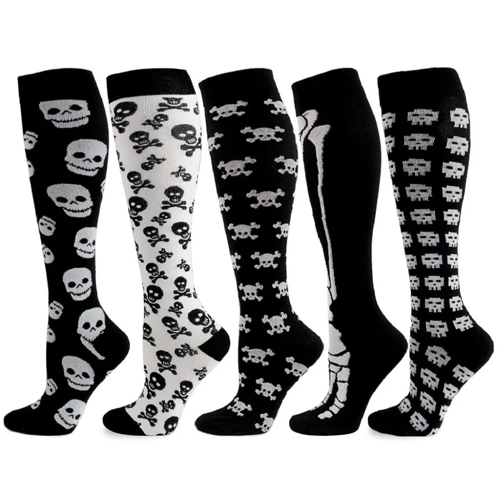 Skull Print Compression Socks