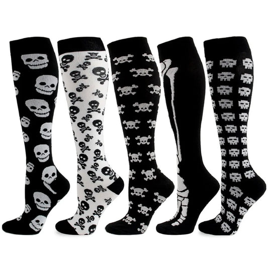 Skull Print Compression Socks