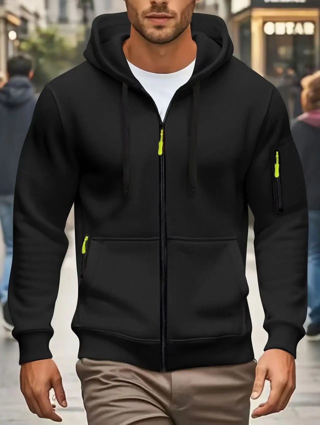 Men's Zipper Pocket Hooded Sweatshirt