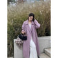 Plus Size Elegant Woolen Coat, Knee-Length, Korean Style