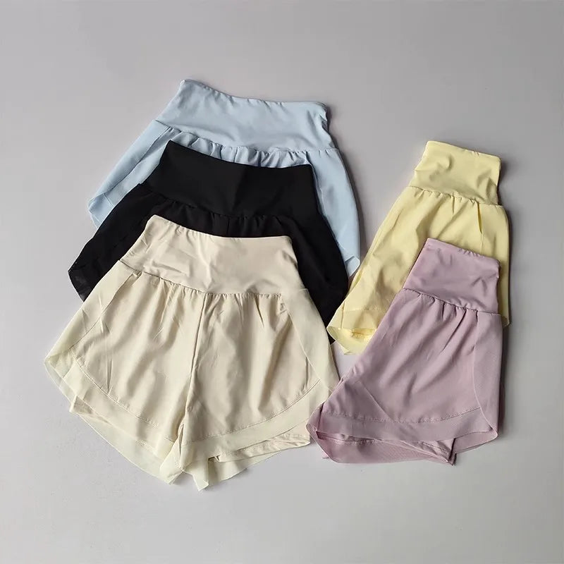 High Waist Mesh 2-in-1 Yoga Shorts