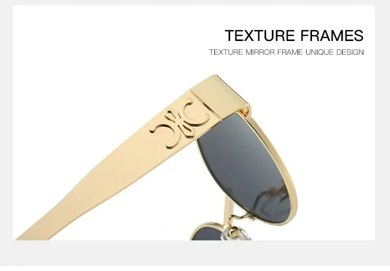 Luxury Metal Oval Sunglasses