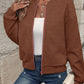 Solid Color Zipper Fashion Jacket