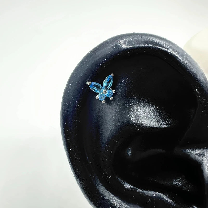 Pink Heart Wings Piercing Earring