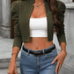 European and American fashion versatile long sleeved short cardigan casual suit jacket top