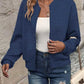 Solid Color Zipper Fashion Jacket