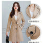 2025 New Suit Collar Trench Coat Spring And Autumn Fashionable Mid Length Jacket Female Double Layered Outwear White Windbreaker