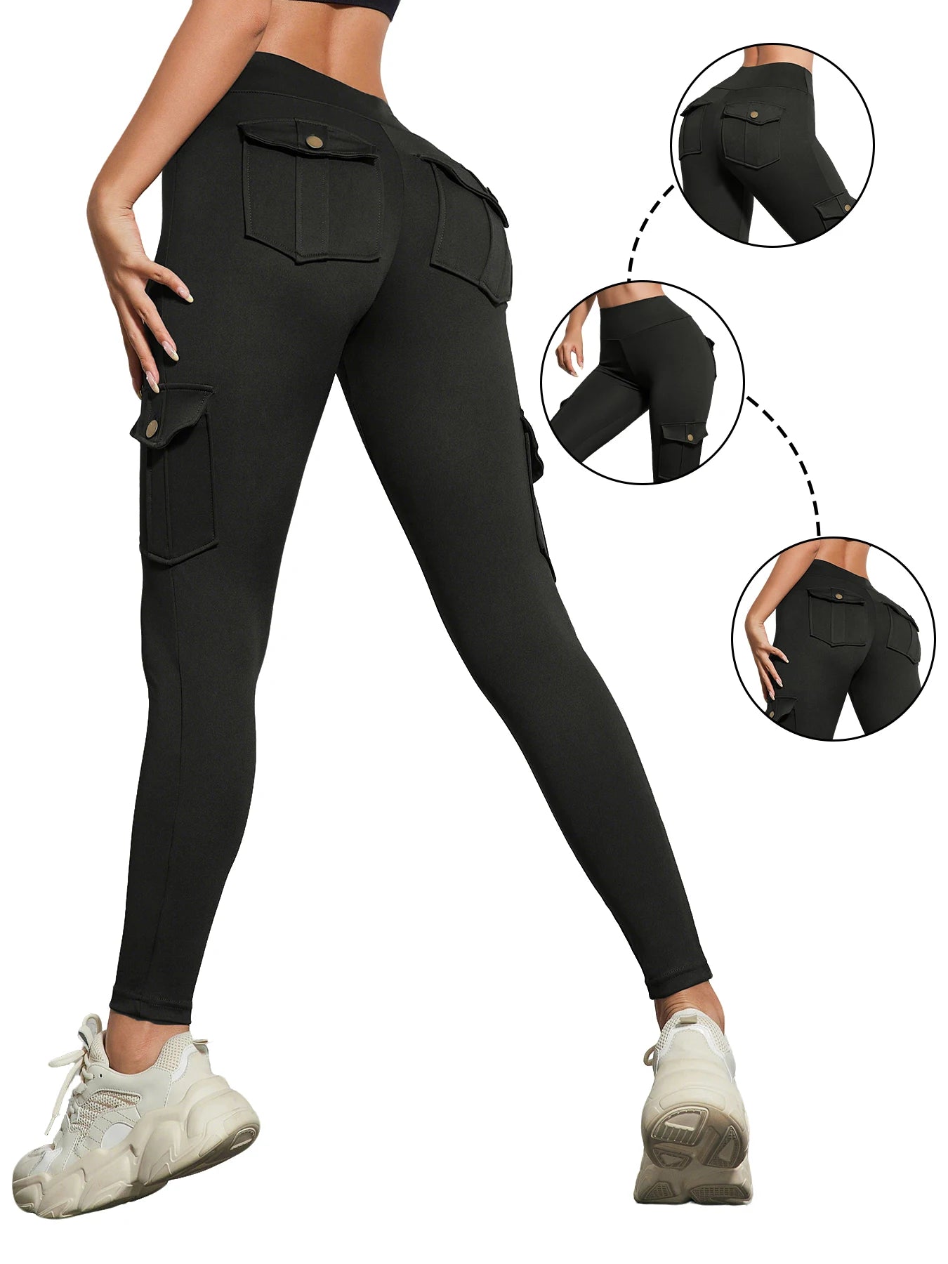 Washed Print Pocket Butt Lift Leggings