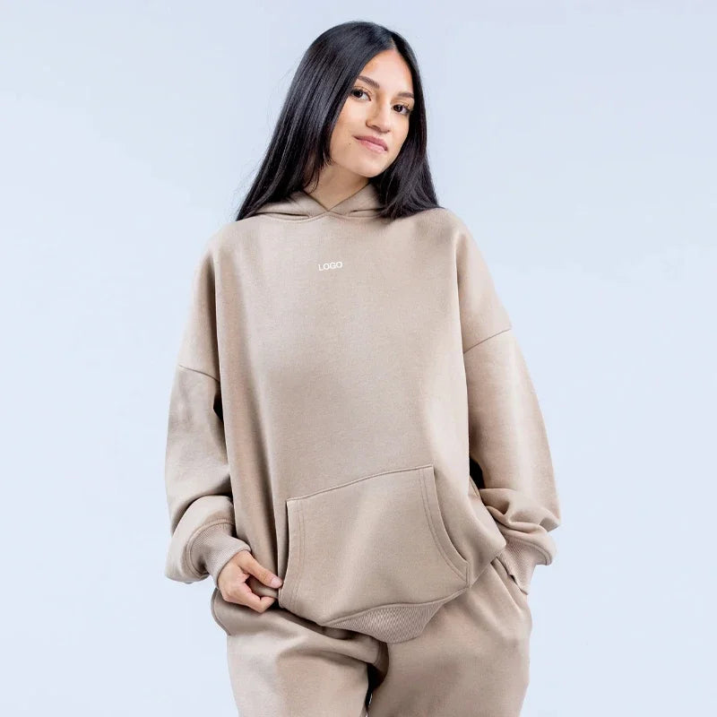 Women's Casual Elastic Sports Pants & Hooded Yoga Hoodie