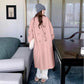 Plus Size Elegant Woolen Coat, Knee-Length, Korean Style