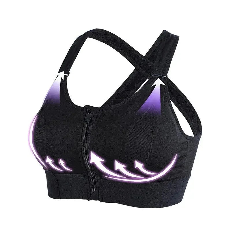 Front Zipper Sports Bra