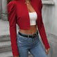 European and American fashion versatile long sleeved short cardigan casual suit jacket top