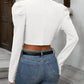European and American fashion versatile long sleeved short cardigan casual suit jacket top