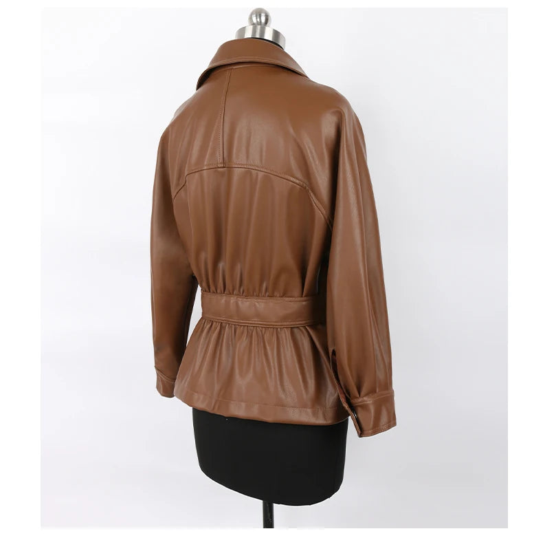 Fitted PU Leather Short Jacket