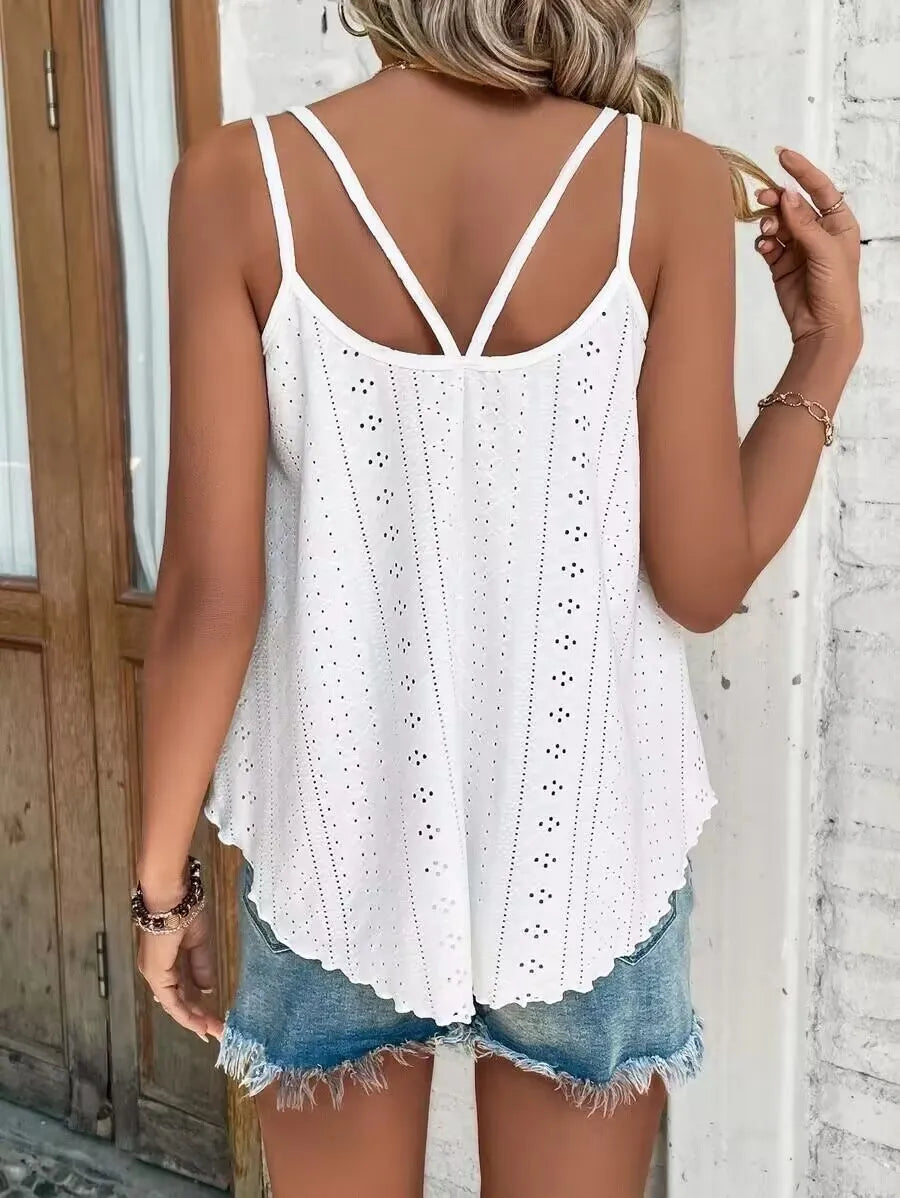 Boho Hollow Out Beach Cami Top