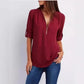 Deep V-Neck Chiffon Blouse