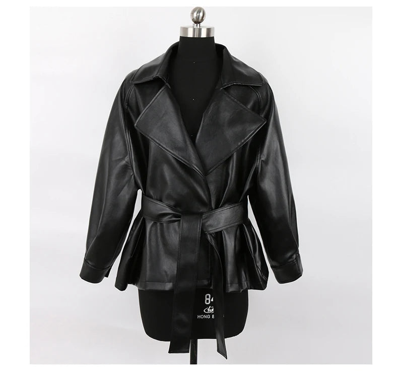 Fitted PU Leather Short Jacket
