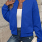 Solid Color Zipper Fashion Jacket