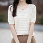 100% Cotton V-Neck Knit Tee