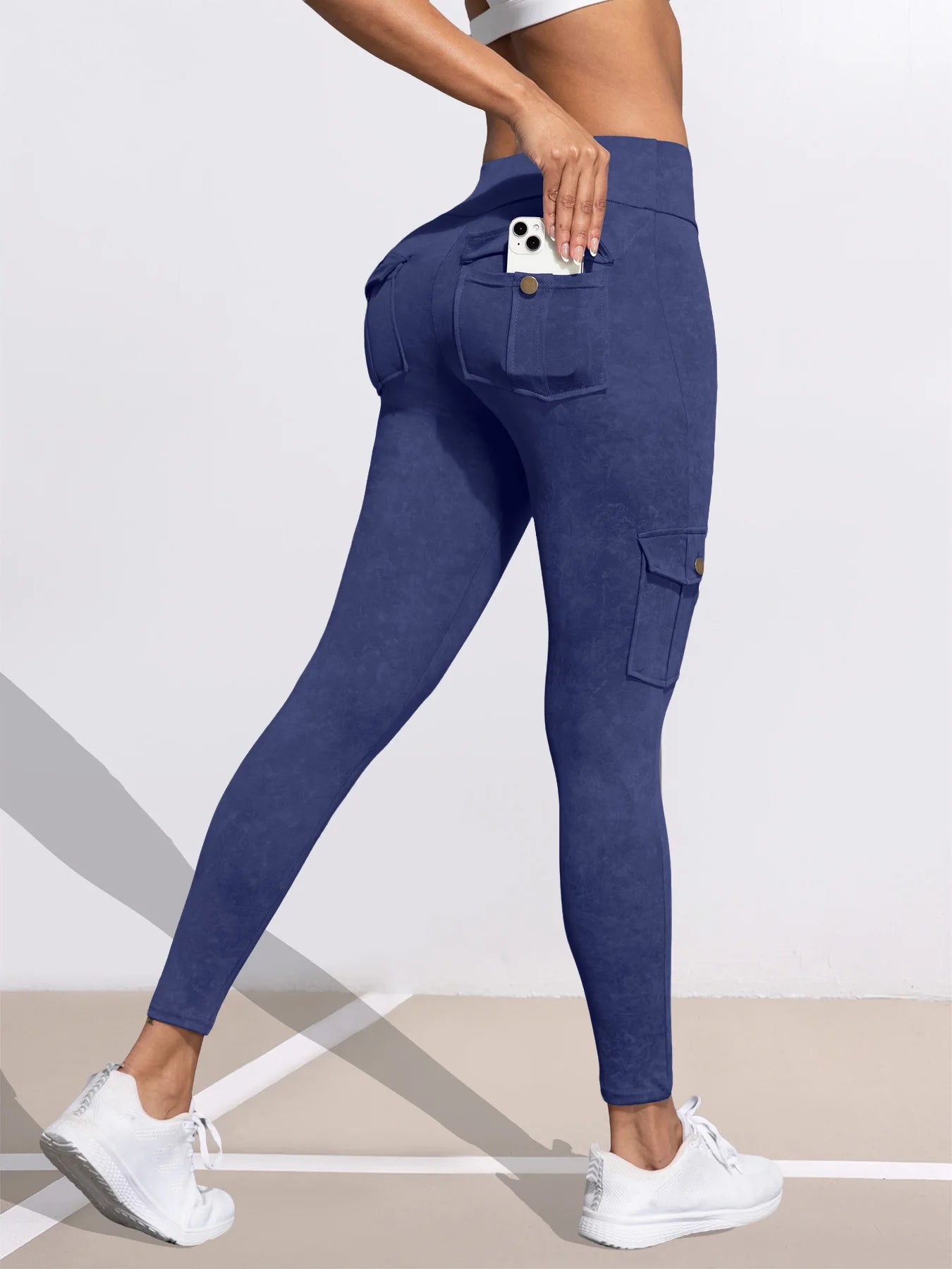 Washed Print Pocket Butt Lift Leggings