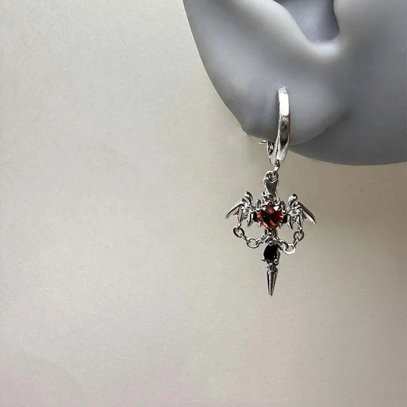 Punk Heart Wings Drop Earrings