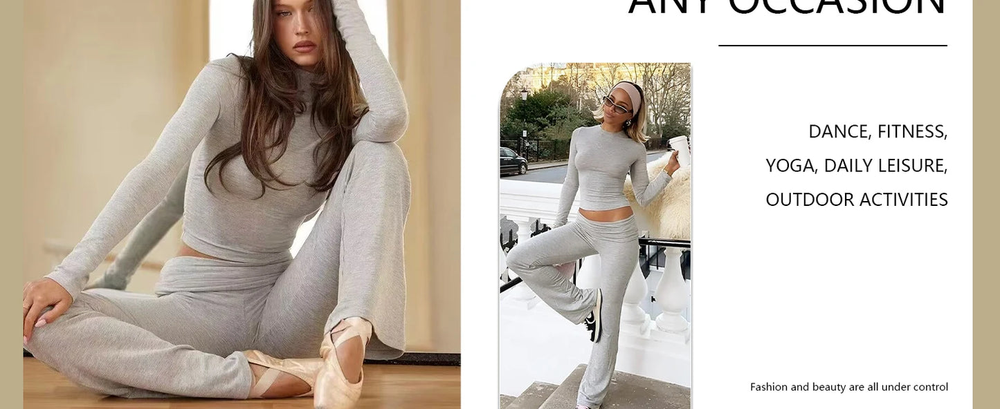 Long Sleeve Wide Leg Yoga Set