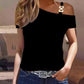 Ruffle Sleeve Casual O-Neck Tee
