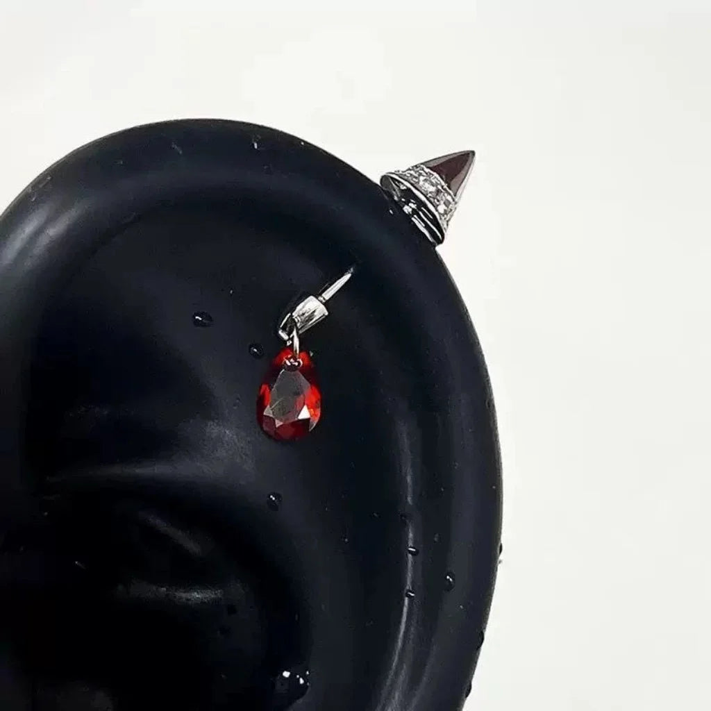 Pink Heart Wings Piercing Earring