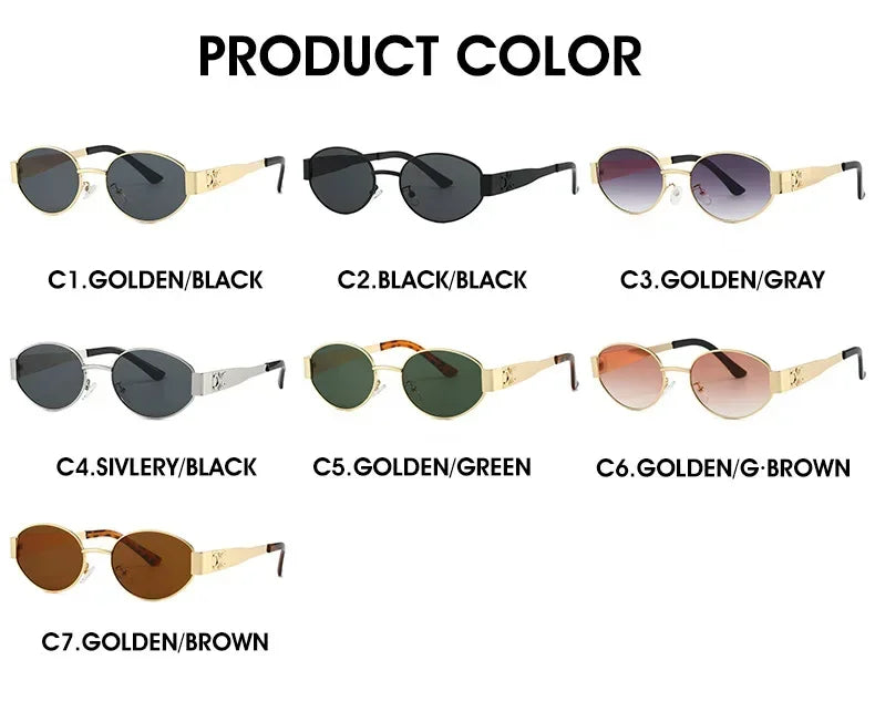 Luxury Metal Oval Sunglasses