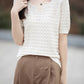 100% Cotton V-Neck Knit Tee