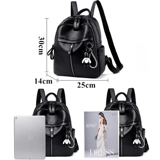 Vintage PU Leather Large Capacity Women’s Travel Backpack
