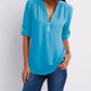 Deep V-Neck Chiffon Blouse