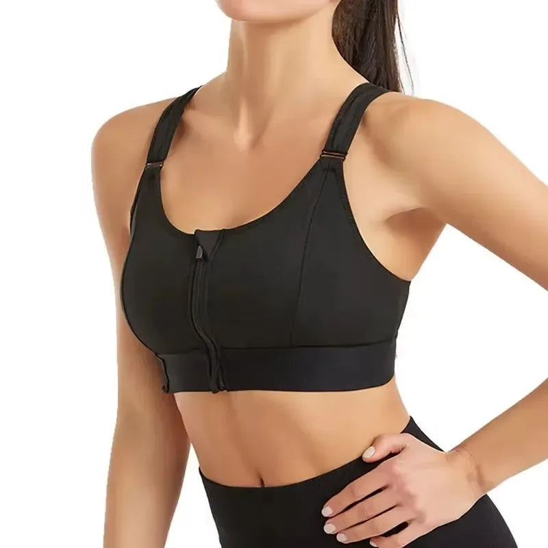 Front Zipper Sports Bra