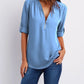 Deep V-Neck Chiffon Blouse