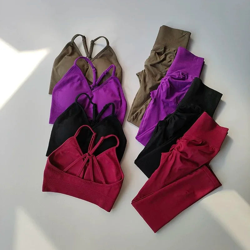 High Waisted Peach Yoga Fitness Set