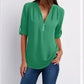 Deep V-Neck Chiffon Blouse