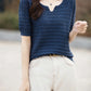 100% Cotton V-Neck Knit Tee