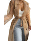 Sheer Thin Lightweight Windbreaker Women Sunscreen Clothes Lapel Single Breasted Long Coat With Belt Large Size Jackets Trench