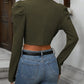 European and American fashion versatile long sleeved short cardigan casual suit jacket top