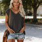 Casual Batwing Sleeve V-Neck Tee