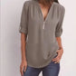 Deep V-Neck Chiffon Blouse