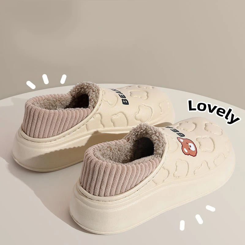 Waterproof Plush Cotton Slippers