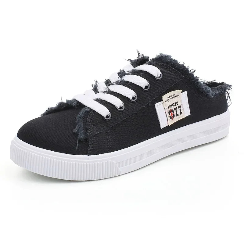Low Top Denim Canvas Sneakers