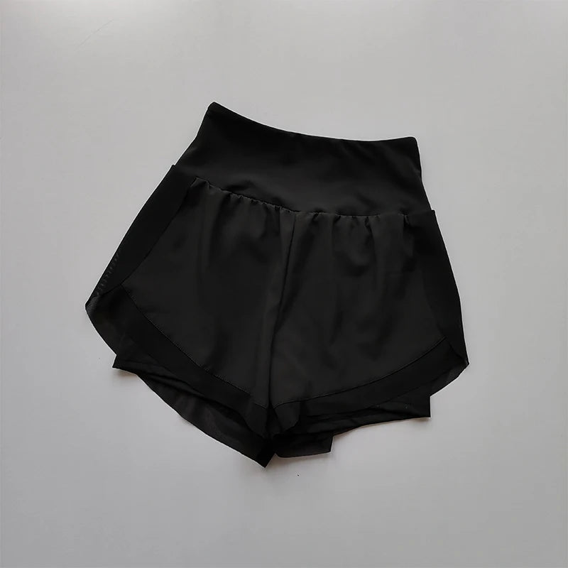 High Waist Mesh 2-in-1 Yoga Shorts