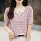100% Cotton V-Neck Knit Tee