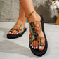 Ethnic Platform Open Toe Slippers.