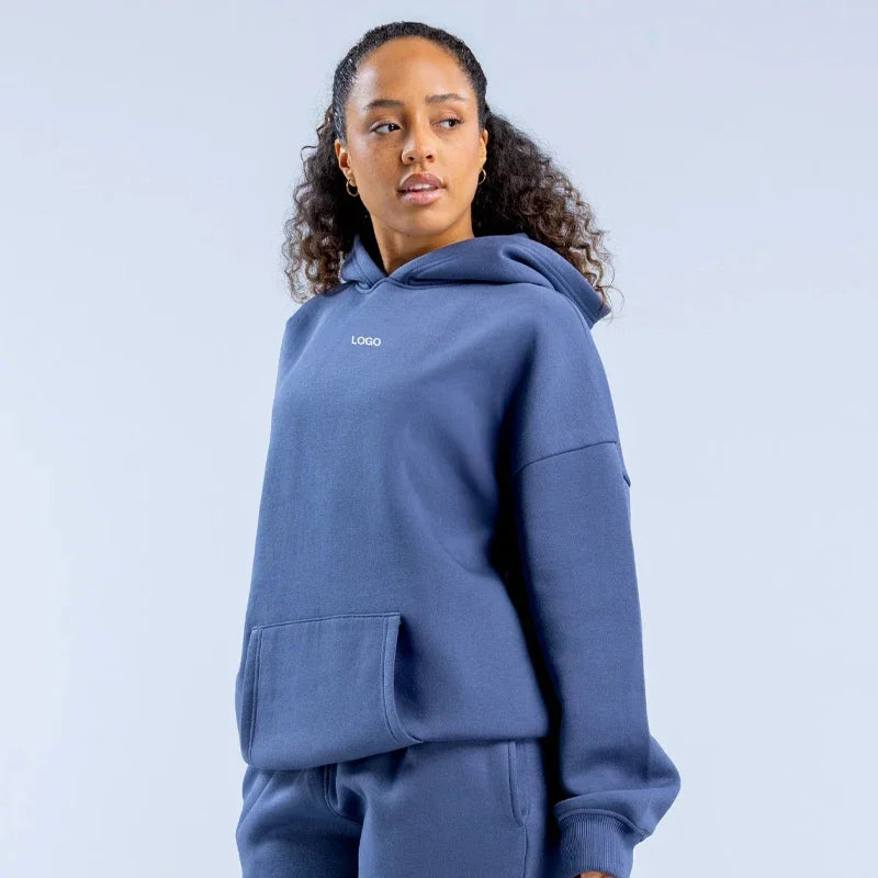 Women's Casual Elastic Sports Pants & Hooded Yoga Hoodie