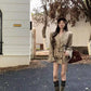Kaki Color British Style Women's Short Coat Waist Cinched Outerwear Spring Fashion Polyester Fiber Long Sleeve Buttoned Jacket